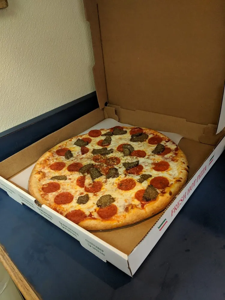 Large Pepperoni and Meatball Pizza
