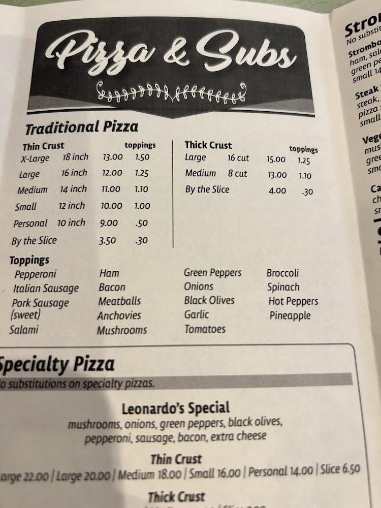 Leonardo's Restaurant Menu image 4